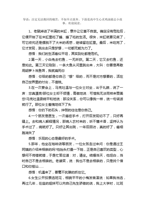 高中生心灵鸡汤励志小故事精选