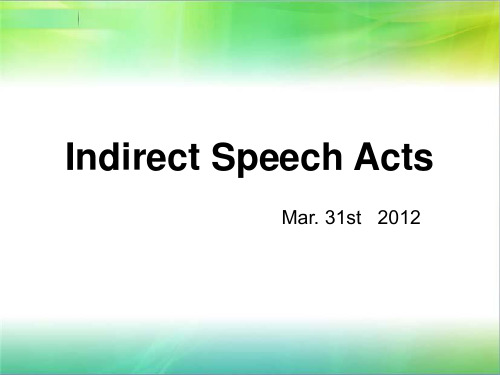 Indirect Speech Acts