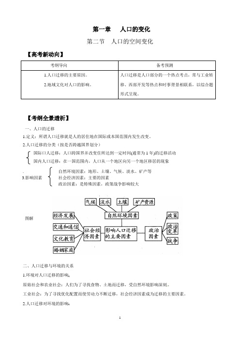 高考地理复习——人口的空间变化(必修2)