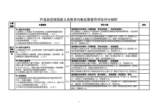 芦溪县迎接国家义务教育均衡发展督导评估评分细则