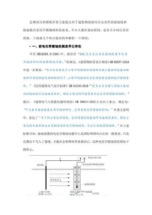 为什么引岀建筑物的接地导体不应采用热镀锌钢？