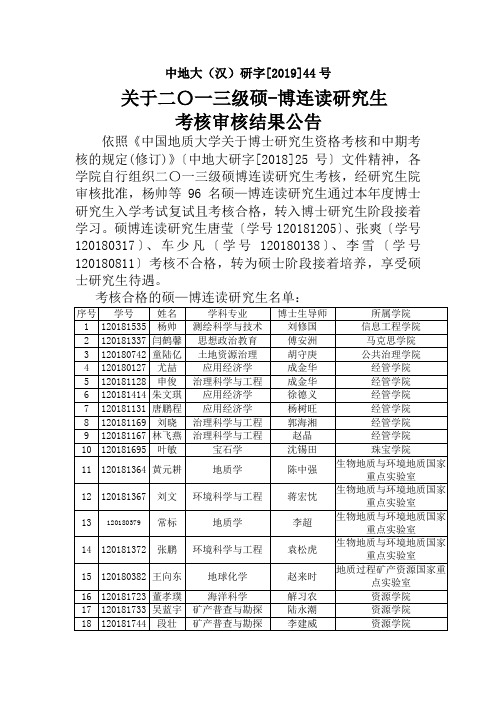 中地大(汉)研字[2019]44号