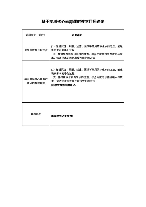 【作业表单】基于学科核心素养的课时教学目标确定
