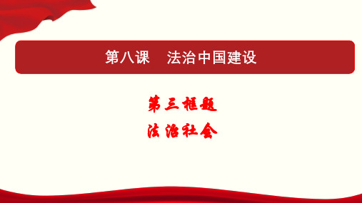 8.3+法治社会+课件- 高中政治统编版必修三政治与法治