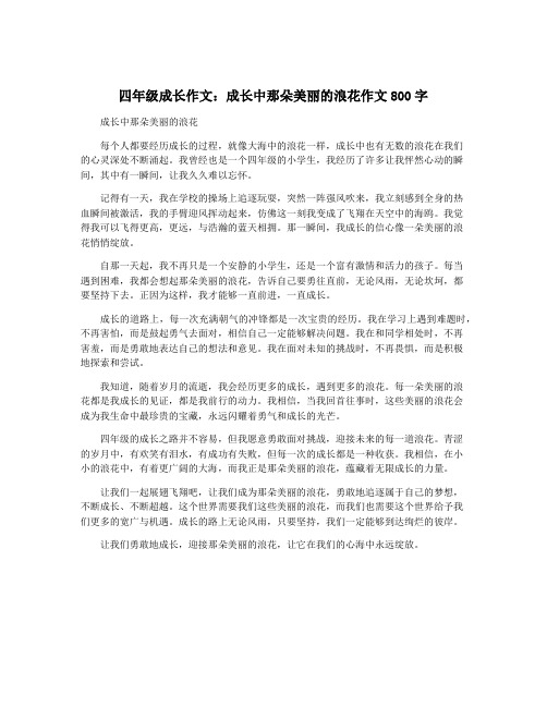 四年级成长作文：成长中那朵美丽的浪花作文800字