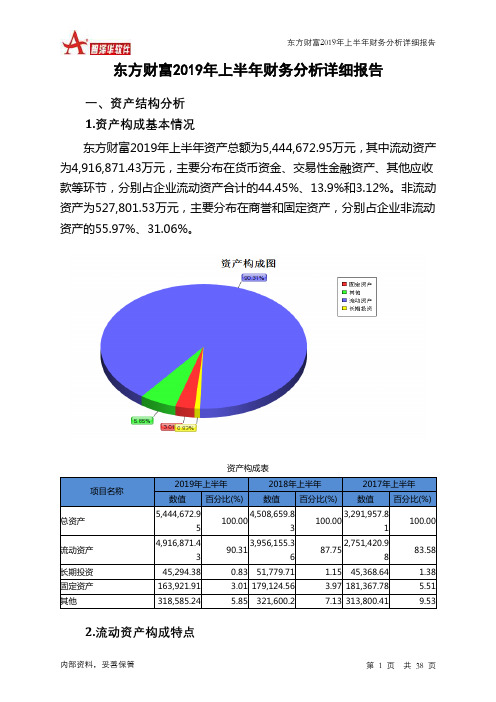 东方财富2019年上半年财务分析详细报告