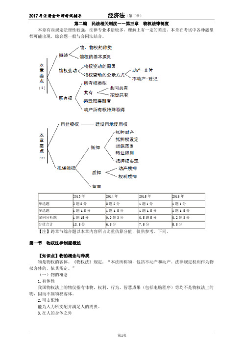 2017注会经济法教案第三章物权法律制度