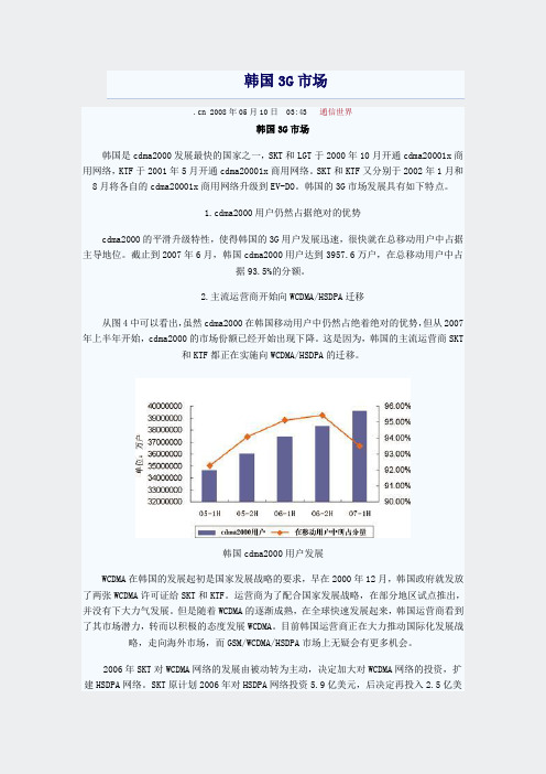 通信-3G在国外-韩市场