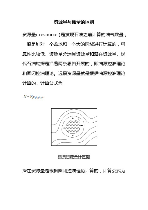 储量和资源量有什么区别