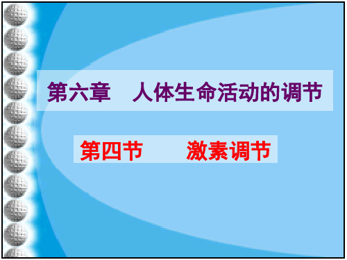 生物七年级人教版下册第四单元第六章 第四节 激素调节(共28张PPT)