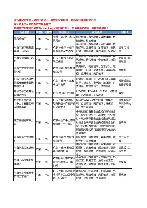 2020新版广东省中山夹胶玻璃工商企业公司名录名单黄页大全13家