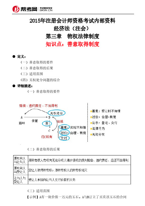 第三章 物权法律制度-善意取得制度