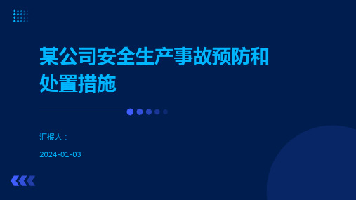 某公司安全生产事故预防和处置措施