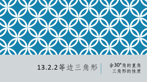 人教版初中数学八年级上册《13.2.2等边三角形含30°角的直角三角形的性质 》