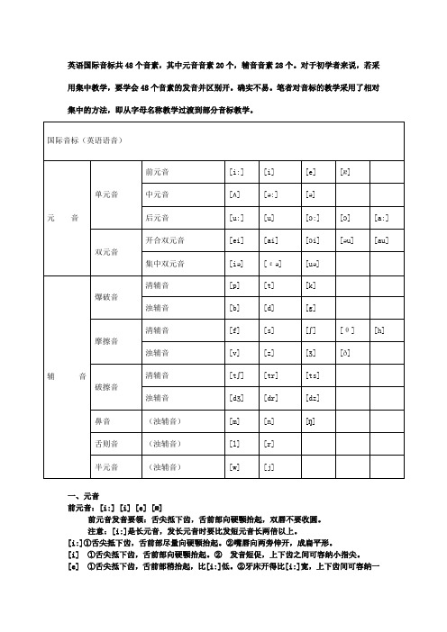 8个国际音标的发音嘴形 全