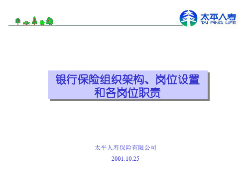 组织架构、岗位设置和岗位职责