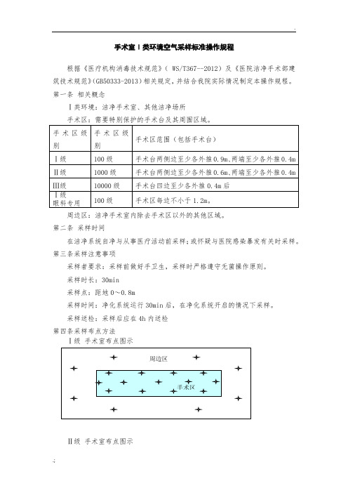 手术室一类环境空气采样SOP