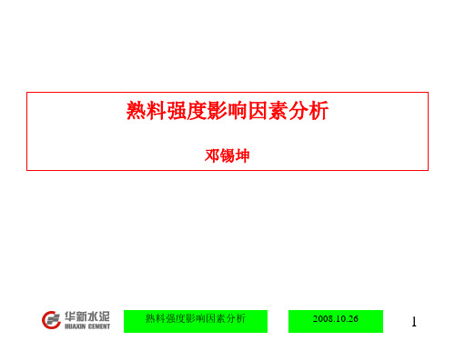 邓总---熟料强度影响因素分析