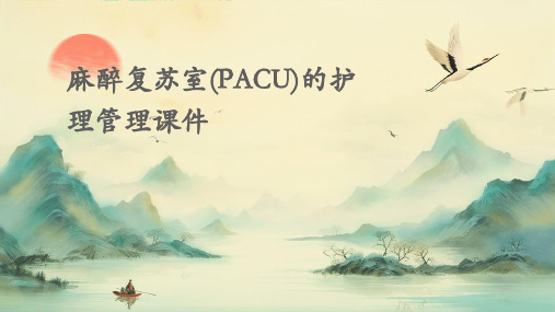 麻醉复苏室(PACU)的护理管理课件