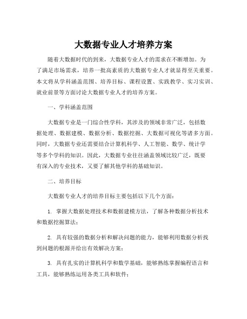 大数据专业人才培养方案