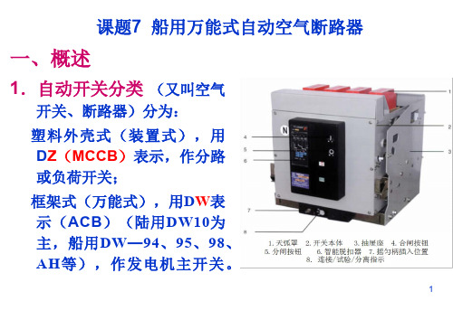 万能式自动空气断路器原理讲解PPT