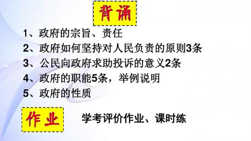 高中一年级必修二政治生活第四课《政府的权利：依法行使》(共28张PPT)