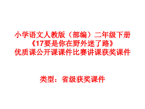 小学语文人教版(部编)二年级下册《17要是你在野外迷了路》优质课公开课课件比赛讲课获奖课件n034