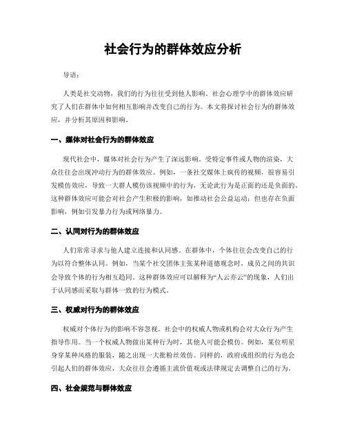 社会行为的群体效应分析