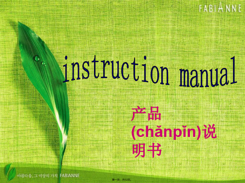 Get格雅instructionmanual产品说明书(共52张PPT)