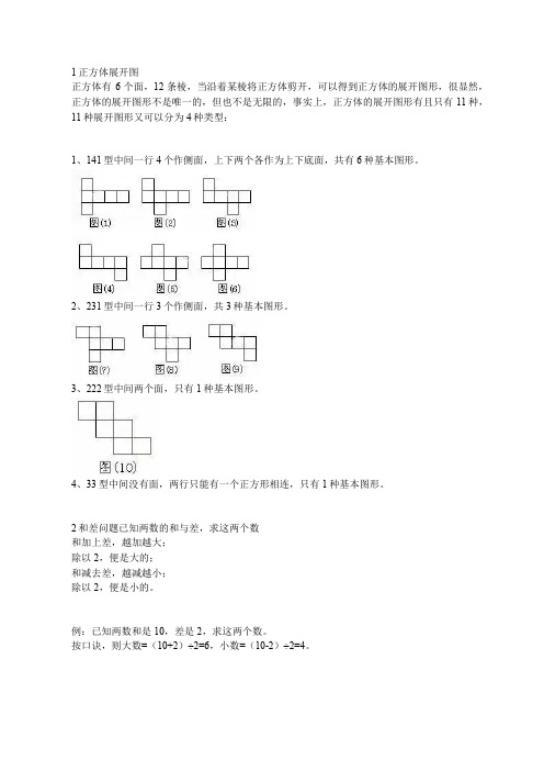 小升初数学必考题型及口诀
