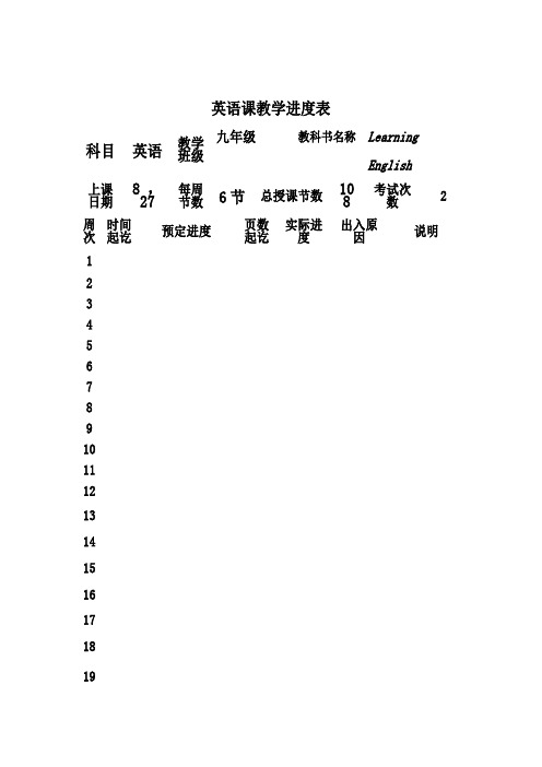 九年级英语冀教版上1-6单元教案