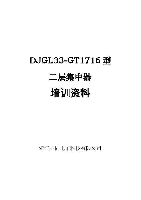 DJGL33GT1716型二层集中器培训资料