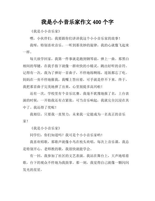 我是小小音乐家作文400个字