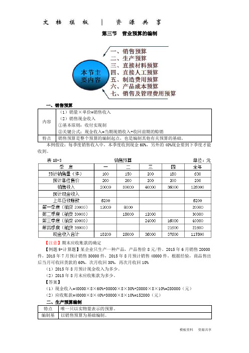 课程资料：年cpa讲义《财管》第十八章短期预算02