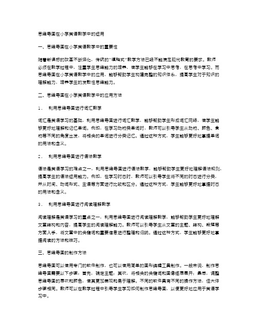 思维导图在小学英语教学中的运用