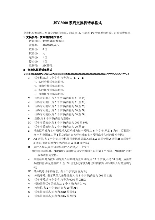 话单格式sh-3000