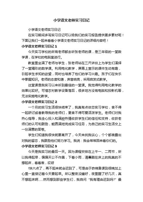 小学语文老师实习日记