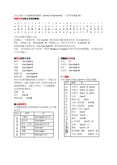 公式编辑器使用技巧