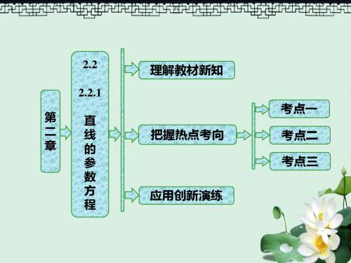 高中数学第二章参数方程2.2.1直线的参数方程课件新人教B版选修4_4