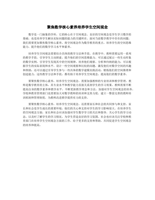 聚焦数学核心素养培养学生空间观念