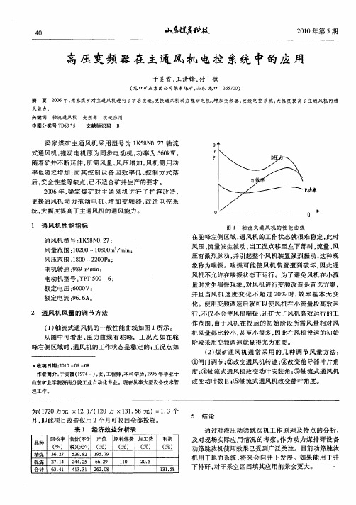 高压变频器在主通风机电控系统中的应用