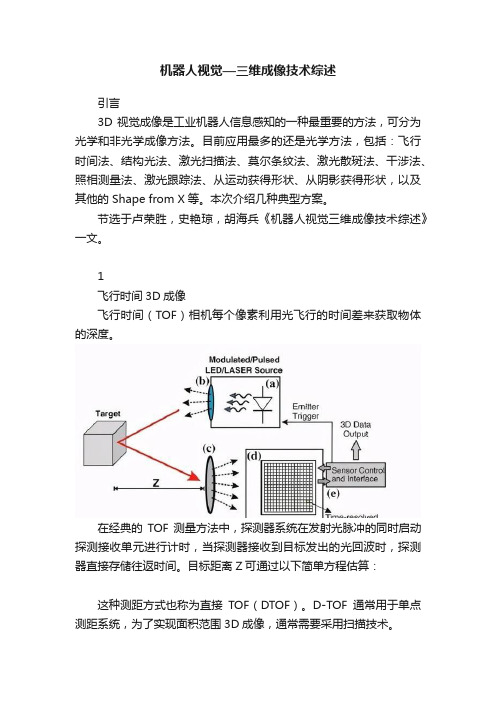 机器人视觉—三维成像技术综述