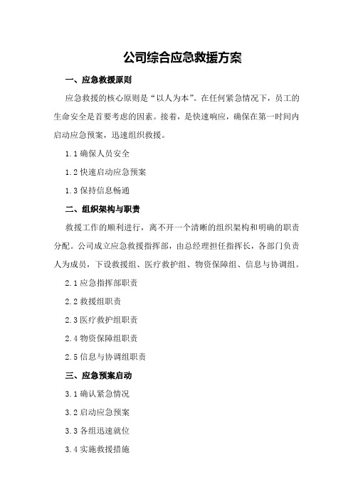 公司综合应急救援方案