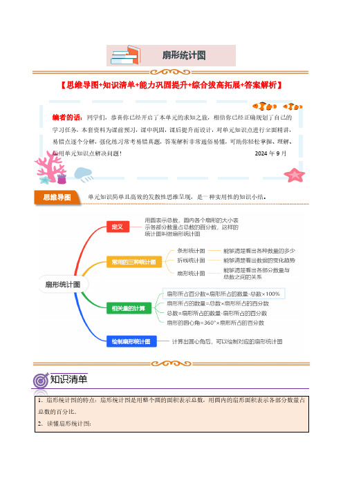 单元思维拓展：扇形统计图(讲义)-2024-2025学年六年级上册数学