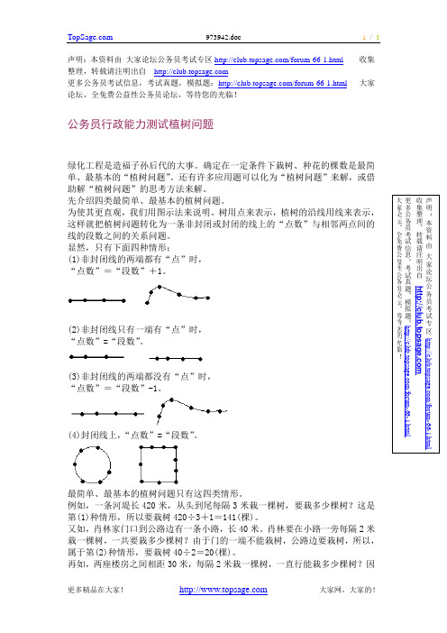 公务员行政能力测试数量关系植树问题