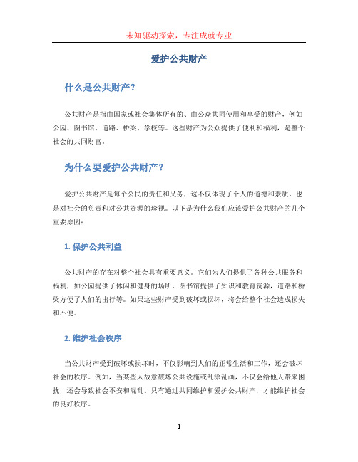 爱护公共财产