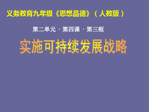 九年级政治全册43实施可持续发展战略课件新人教版