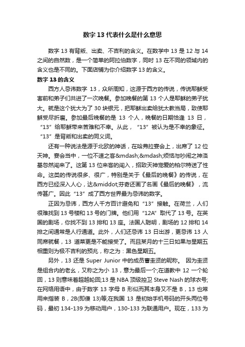 数字13代表什么是什么意思