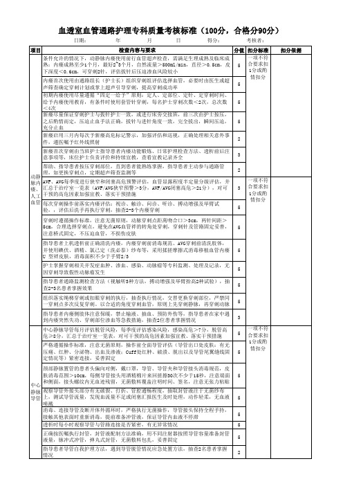 通路质控考核标准