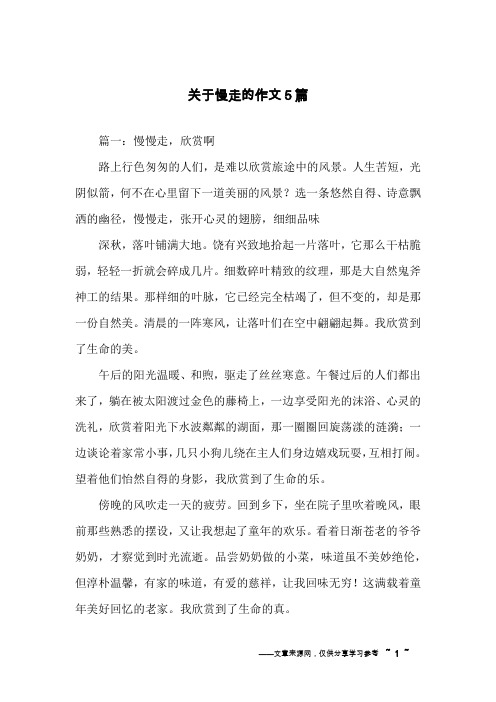 关于慢走的作文5篇